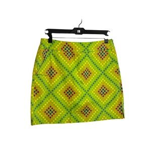 Loudmouth Ladies Golf Skort Skirt Size 6 Lime Green Polka Dot Activewear Outdoor